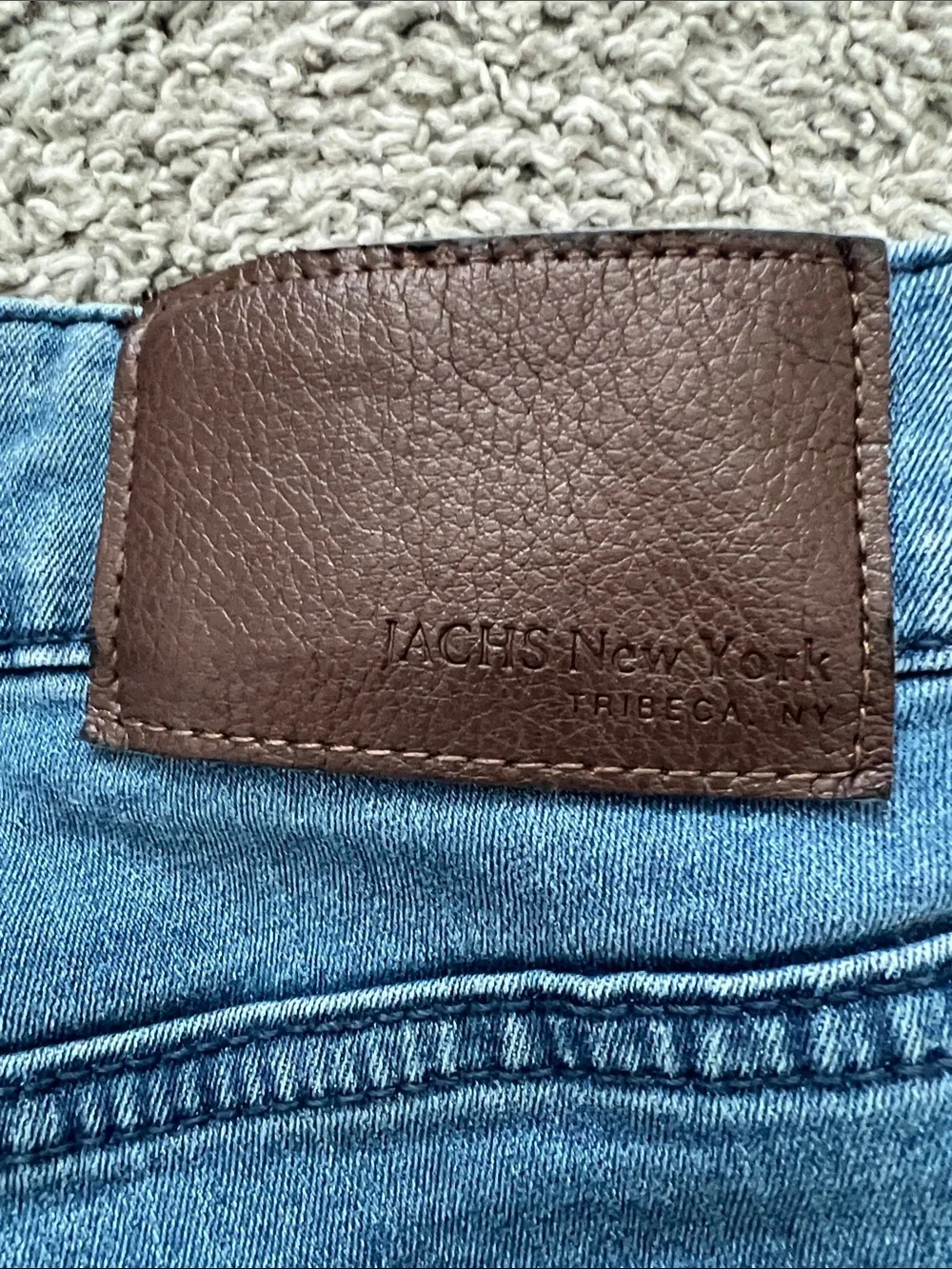 Jachs New York Men's Lyocell-Blend Medium Blue Straight Stretch Jeans Size 36/30